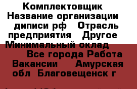 Комплектовщик › Название организации ­ диписи.рф › Отрасль предприятия ­ Другое › Минимальный оклад ­ 30 000 - Все города Работа » Вакансии   . Амурская обл.,Благовещенск г.